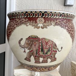 $100 Each.  Asian ELEPHANT PLANTER POT $100.  Or.  ELEPHANT Side, End, Accent, Pedestal TABLE Plant Stand With Round Glass Top $100.