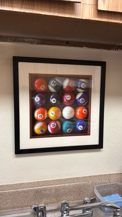 Framed Billiard Balls Wall Art Print