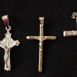 Cruz Plata 925 Dije Con Piedras 
