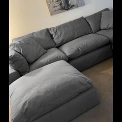 Cloud Dupe Modular Sectional Couch Sofa With Ottoman 