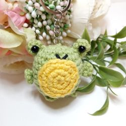 .Amigurumi Little Froggy Keychain. Crochet Froggy. Little Frog Bag Charm. Backpack Zip Pull