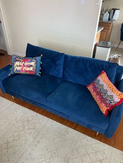 Velvet blue couch