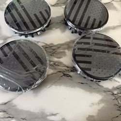 New Center Cap 4PCS Set Custom 3 1/4" 83mm Hubcaps with Black US Flag for Tahoe Suburban Silverado 1500 Sierra Yukon Denali 2014-2020