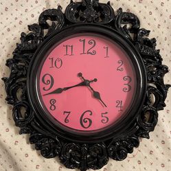 Pink and black  clock