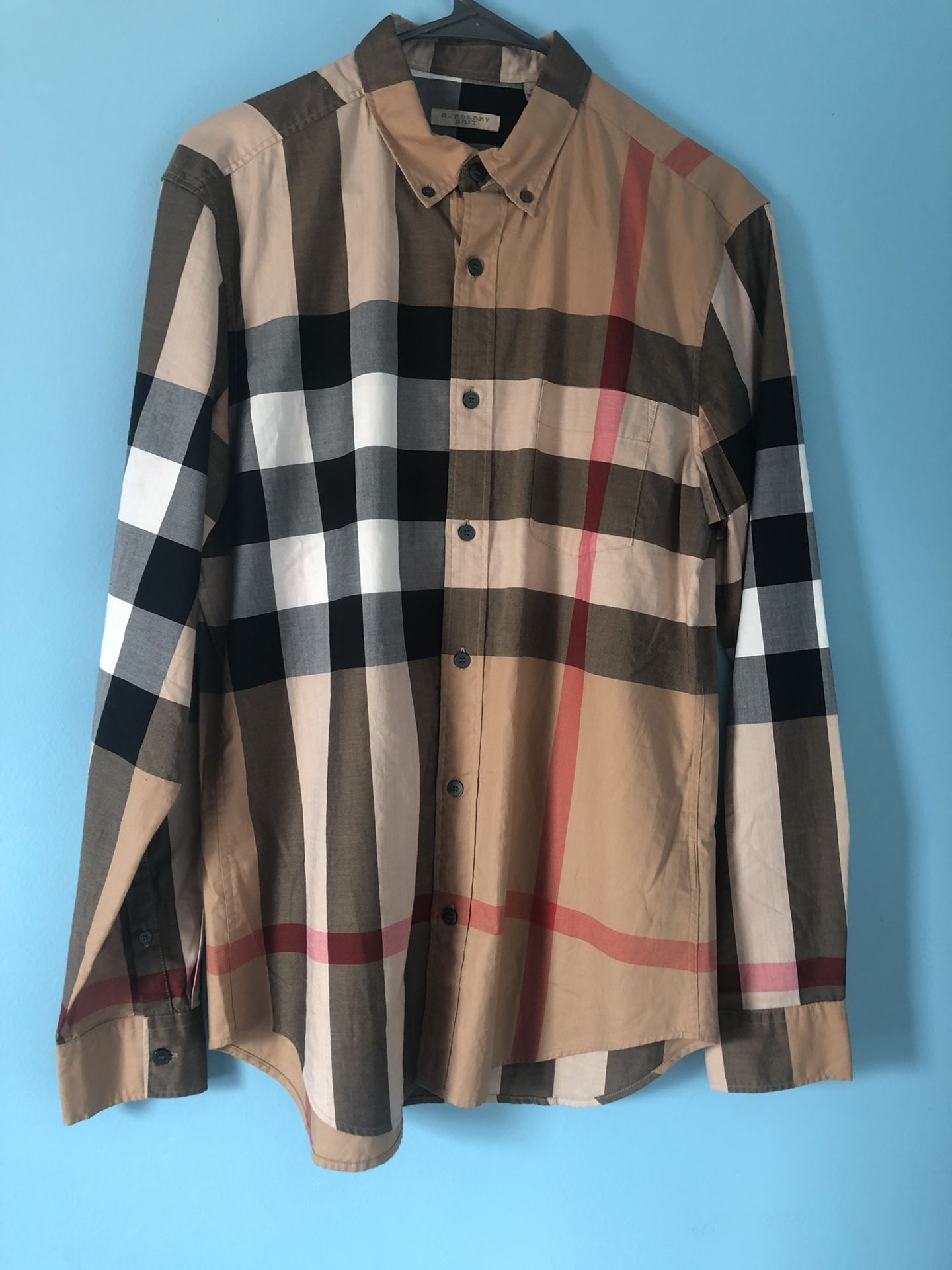 Burberry Check Cotton Flannel Shirt (Size Medium)