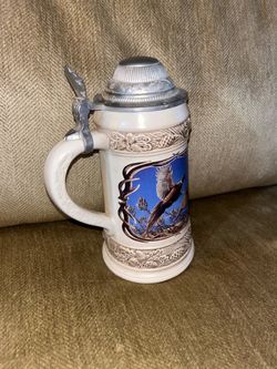 Pheasant Beer Stein by artist James A. Meger, produced by Gerz in Germany. Excellent cond.