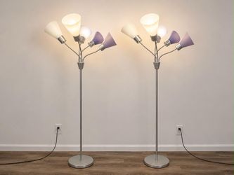 two of 5 headed lamp stand