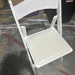 White Resin Wooden Folding Chairs