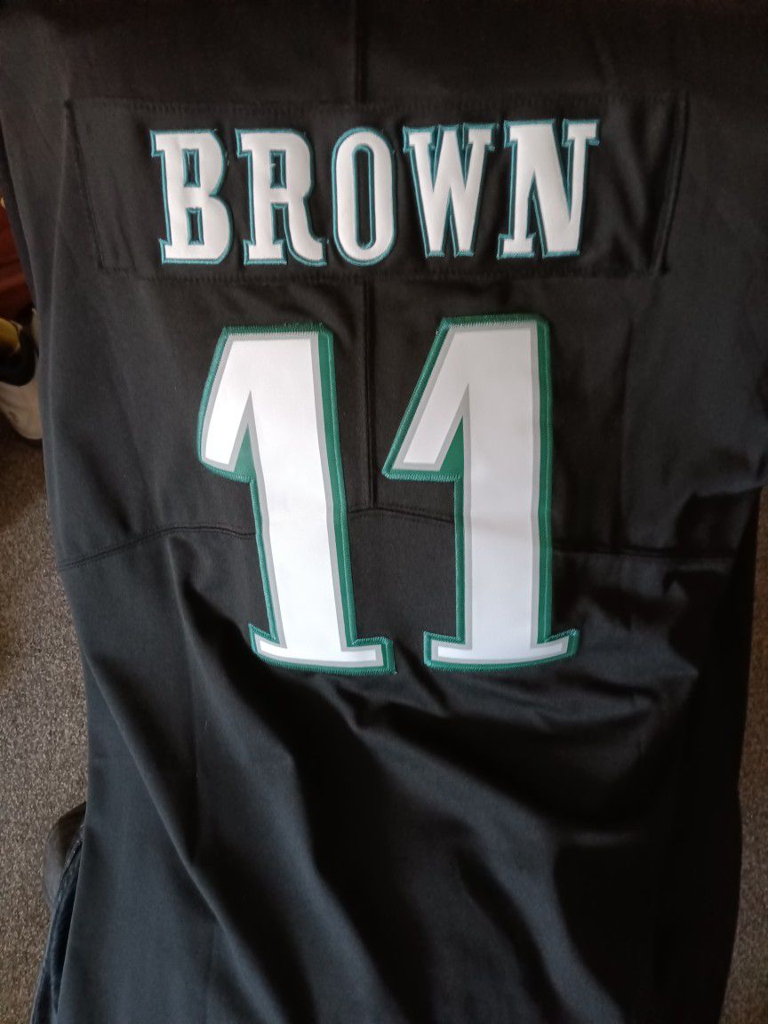 AJ Brown Black Authentic Eagles Jersey