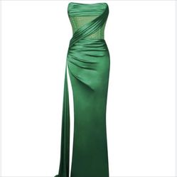 Holly Green Crystallized Corset Gown 