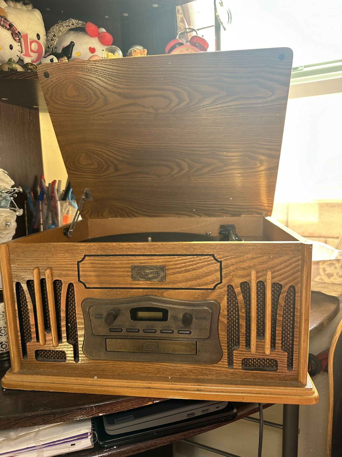 Wooden Vintage Record Player