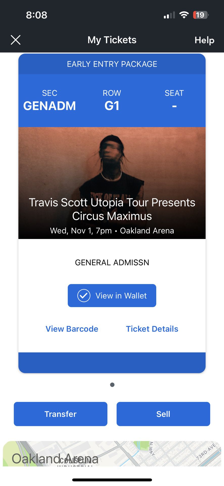 Travis Scott Circus Maximus Tour Floor Concert Ticket
