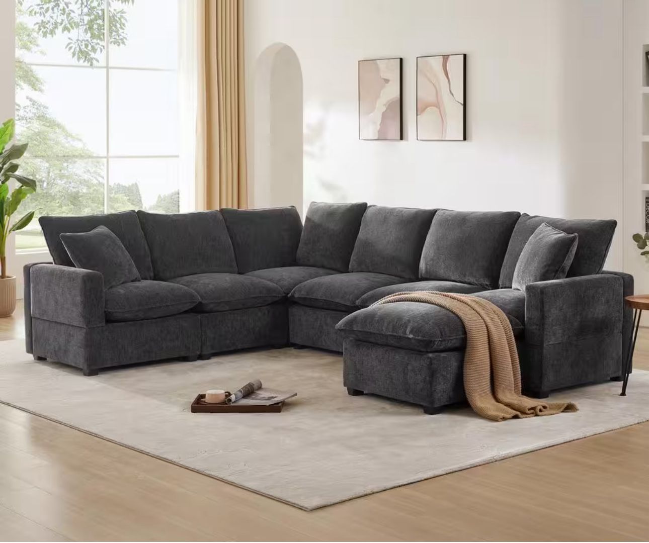 Grey Modular Sectional Sofa