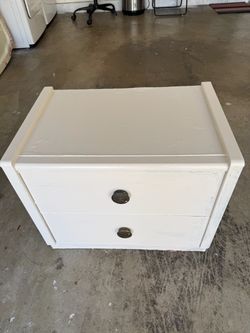 NEWLY PAINTED Vintage Wood 2-Drawer Nightstand End Table