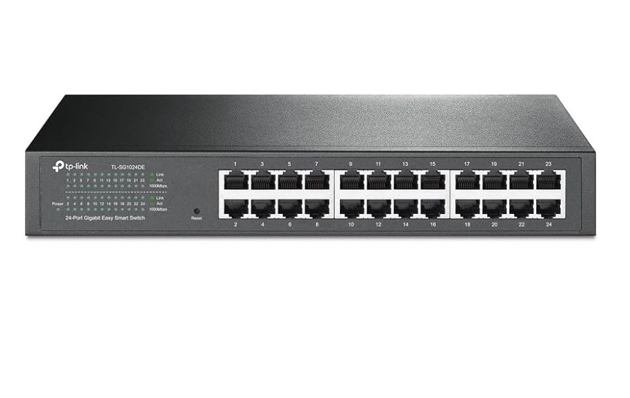 TP-Link 24 Port Gigabit Switch Easy Smart Managed Plug & Play Desktop/Rackmount Sturdy Metal w/ Shielded Ports Support QoS, Vlan, IGMP & LAG (TL-SG102