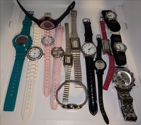 large lot of 14 assorted mens and women's watches