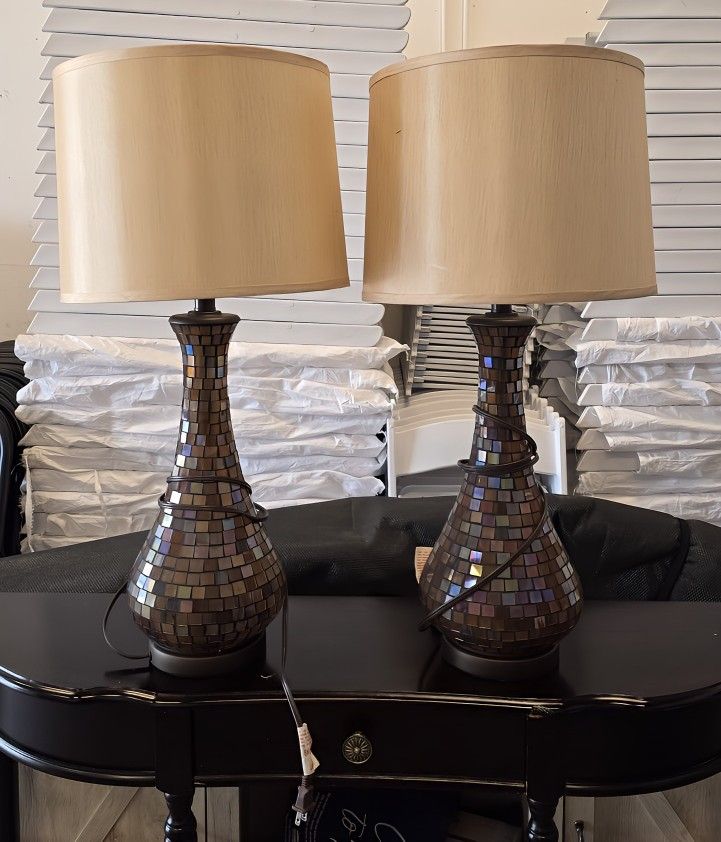 Antique Mosaic Table Lamps