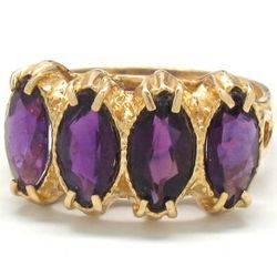 Ladies Amethyst/14K Gold Birthstone Ring