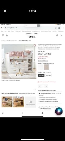 Pottery Barn Cleary Loft bed Twin