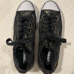 Converse Black & Gold Sequin Sneakers