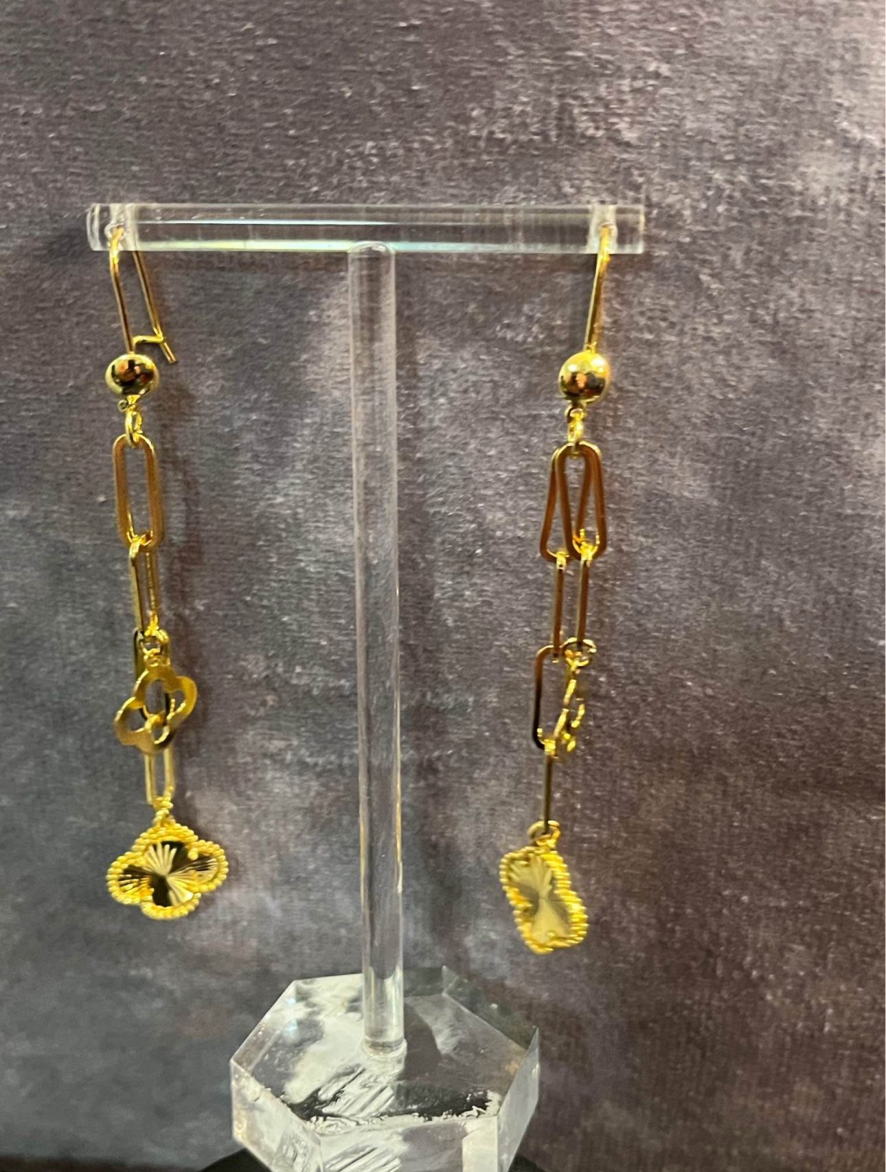 Gold plated none fades tarnish free earrings