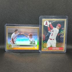 Shohei Ohtani #T87C-1 2022 Topps Chrome Gold Mojo  & Angels Stadium159 Gold  Mint 