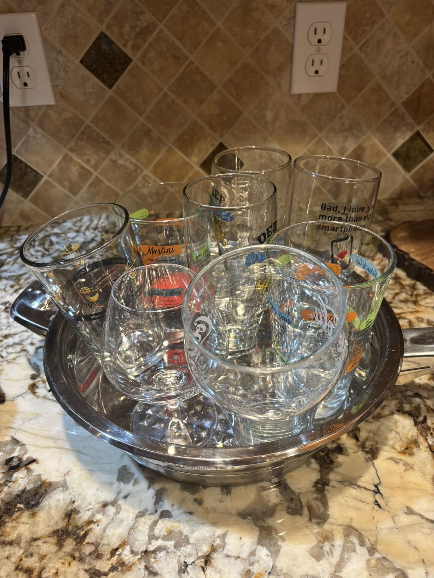 Stainless Steel, Frying Pan And glasses