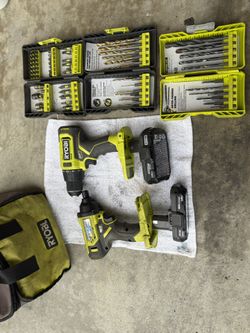 Ryobi Impact & Drill Set With 2 18v Lithium Batteries