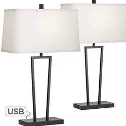 Table Lamps Set of 2 with USB Charging Ports 