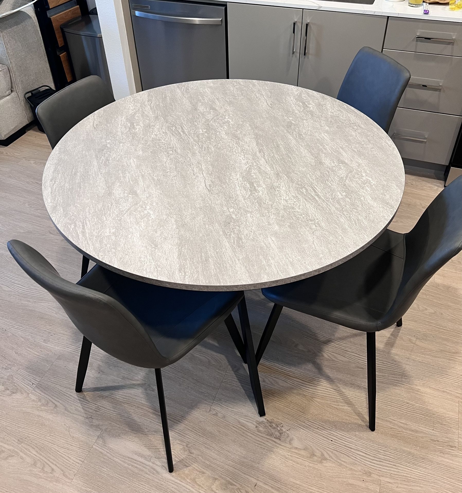 Dining Set | 45.6” Round Table + 4 Chairs