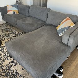 Sectional Sofa/Chase Lounge - Grey   ($150)