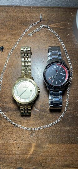 Armani and Tommy hill watchs.