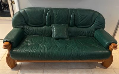 Leather sofa and chair