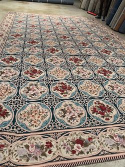 Rare $25K STARK Custom Handcrafted Needlepoint Rug 12’x18’ | Pristine Condition