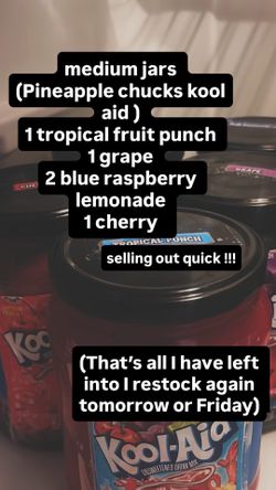 Medium pineapple kool aid jars