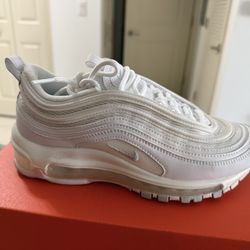 Nike Air Max 97 White Breathable Lace Up Low Top Sneaker Synthetic Upper (women)