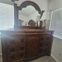 Ashleys Furniture Large Dresser With Mirror