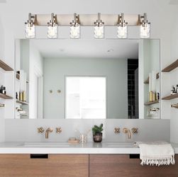 6 Light Glass Vanity Fixture