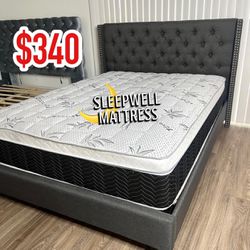 Queen Bed Frame with Mattress $340