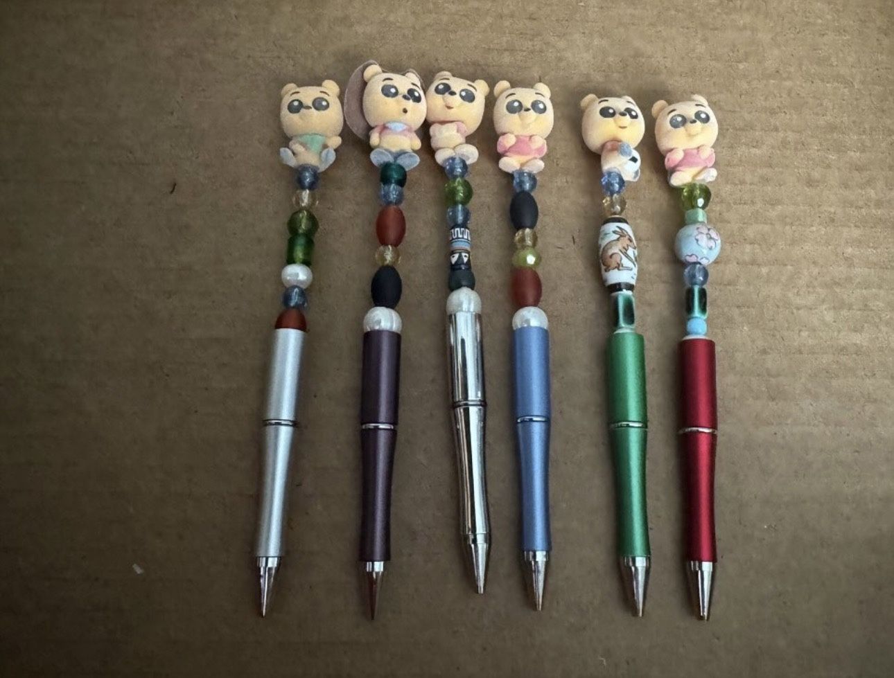 Handmade Beaded Winnie The Pooh Doorable Pens 