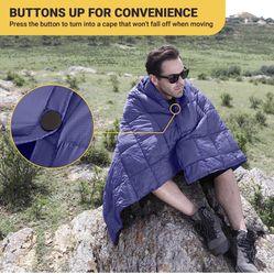 KingCamp Packable Lightweight Travel Down Alternative Warm Camping Blanket, Compact Waterproof Insulated Blanket for Outdoor, Airplane, Hiking, Backpa