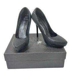 Rock & Republic Nikki Stiletto Pump High Heels Womens 39 (8.5) Black Rhinestones