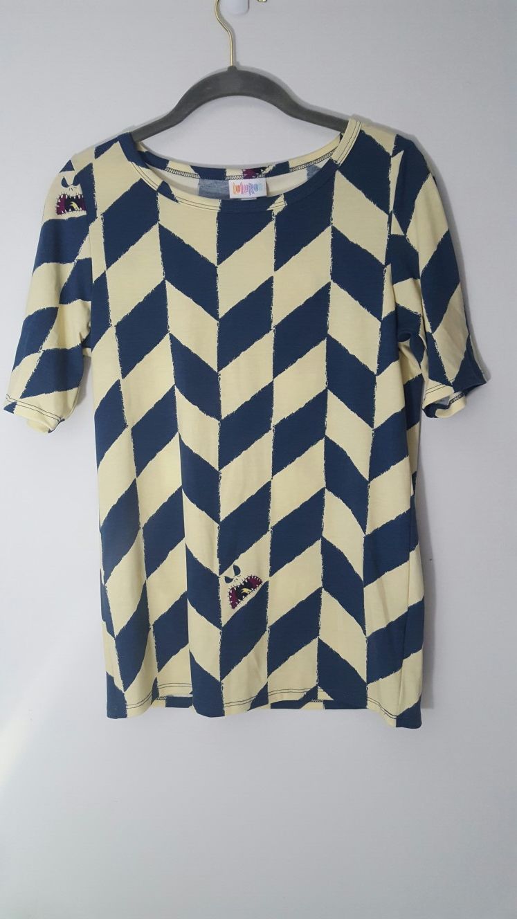 LULAROE yellow Shirt SZ S Disney parks villains Monster Jack scary Halloween