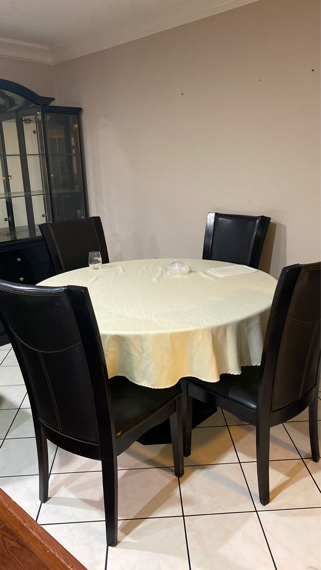 Black four chairs kitchen table