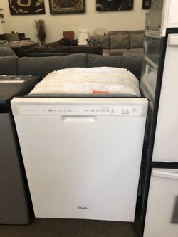 White Whirlpool dishwasher