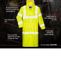 New Construction Raincoat Jacket  Portwest UH445 . Adult Size Large 