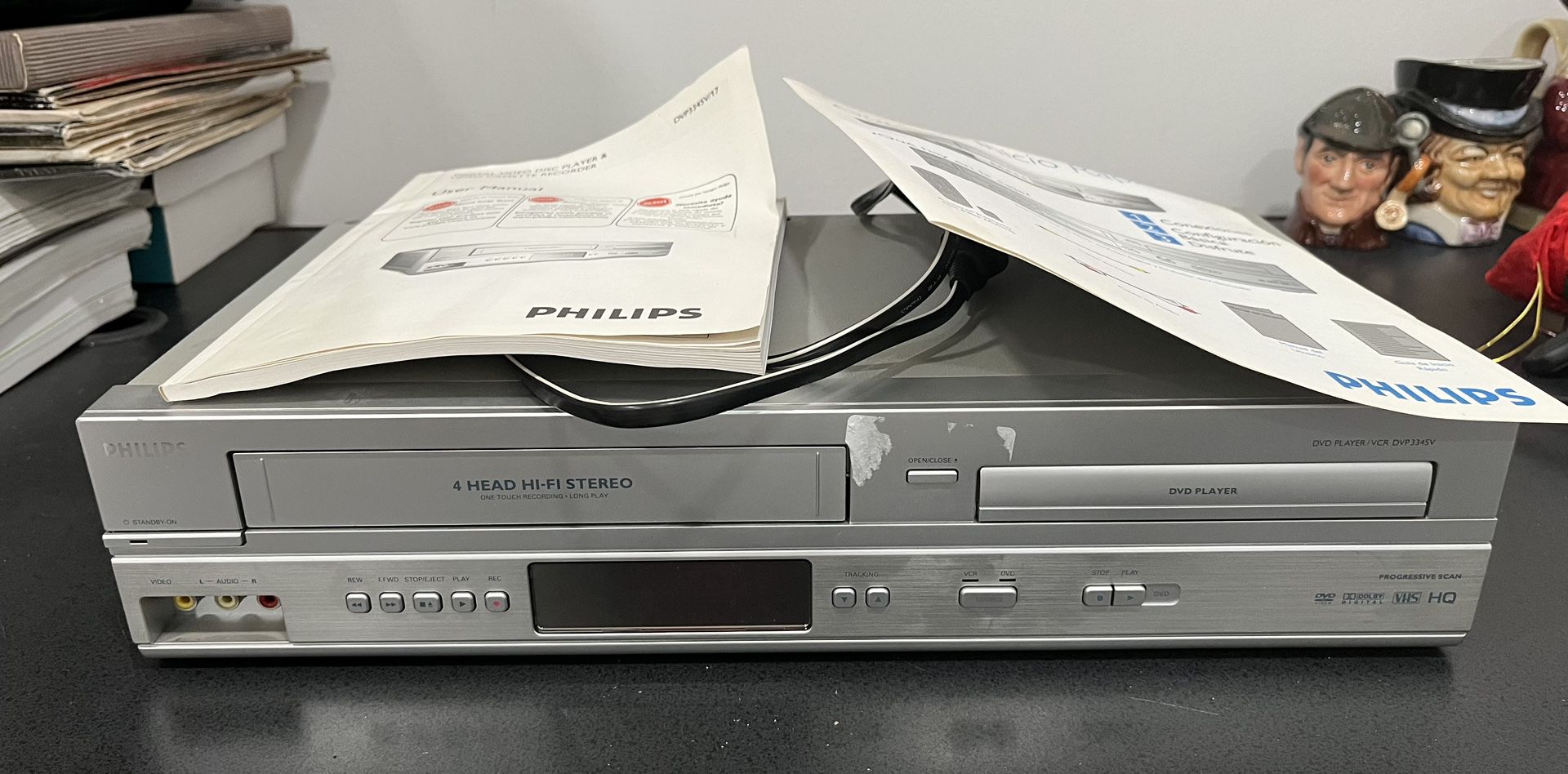 Philips DVD WORKING BUT VCR VHS 4 Head Stereo NOT WORKING DVP3345V With Manuals
