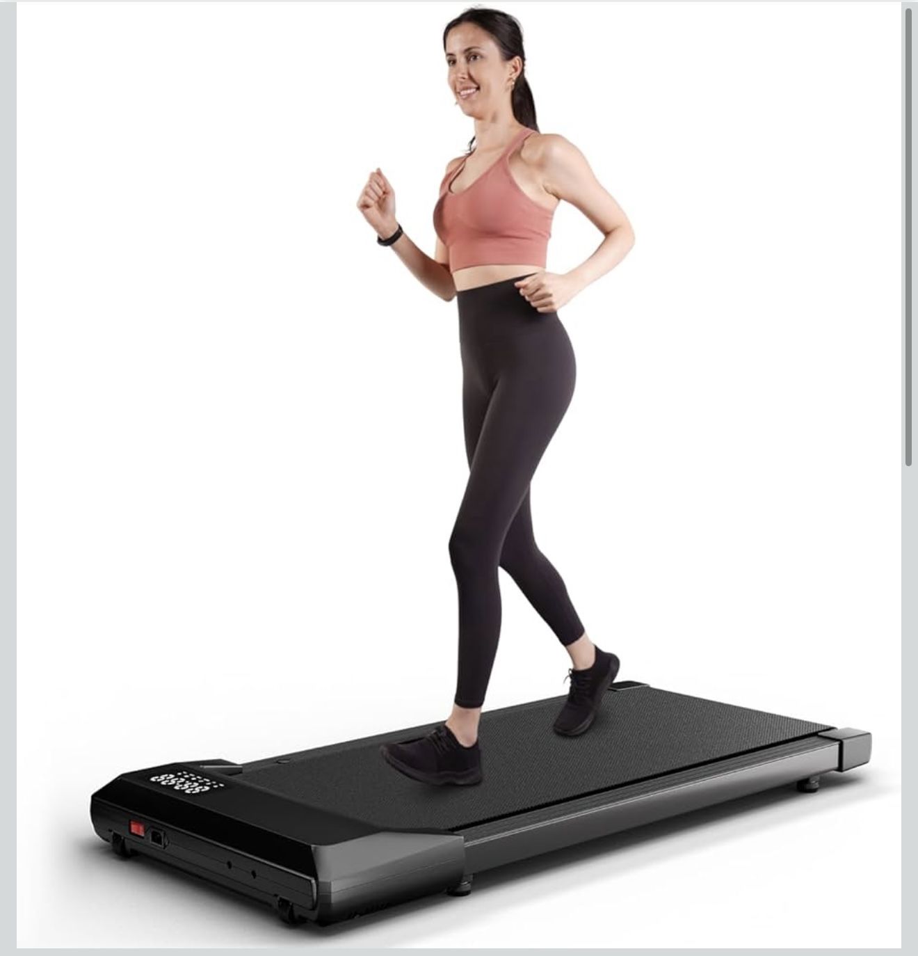 Walking Pad, Smart Under Desk Treadmill for Home Office, No-Assembly Treadmills with APP and Remote Control, LED Display, 2.5 HP Quiet Walking Jogging