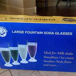 Large Fountain Soda Glasses