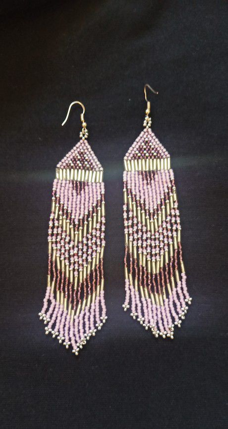 Northern Plains Indian Style Beaded Earrings